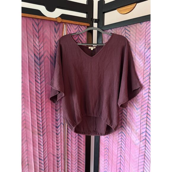 Suunday Tops - Suunday Gauze Dolman Top NWT Plum